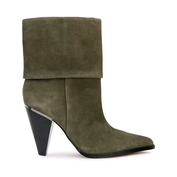 DKNY Womens Green Padded Cerise Pointed Toe Block Heel Leather Booties 8. (Ws331 - Picture 6 of 6